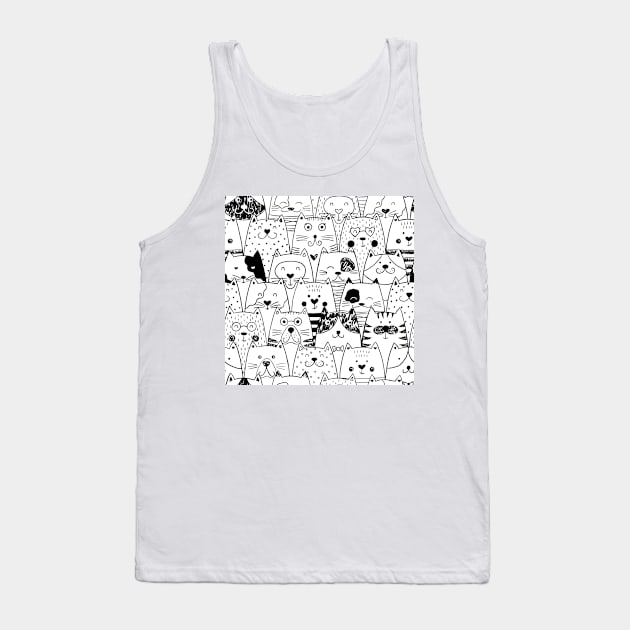 Doodle cats Tank Top by Savvalinka